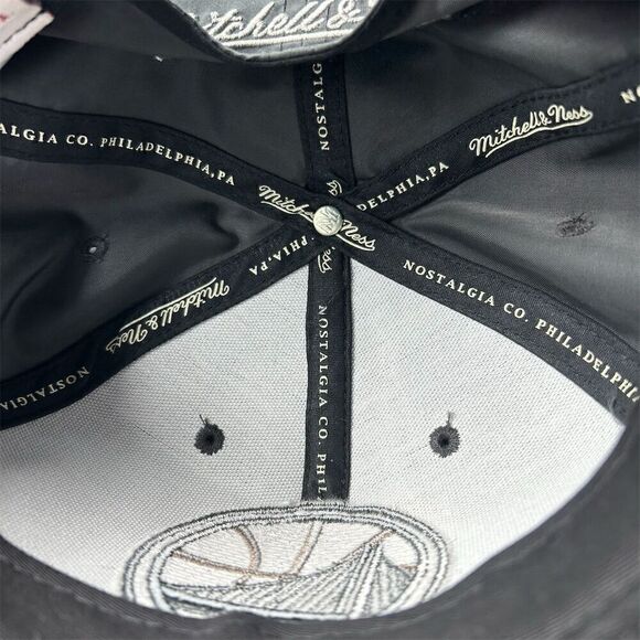 Mitchell & Ness Warriors Snapback Hat Unisex Black/Gray NBA Basketball Cap suede - Picture 6 of 6